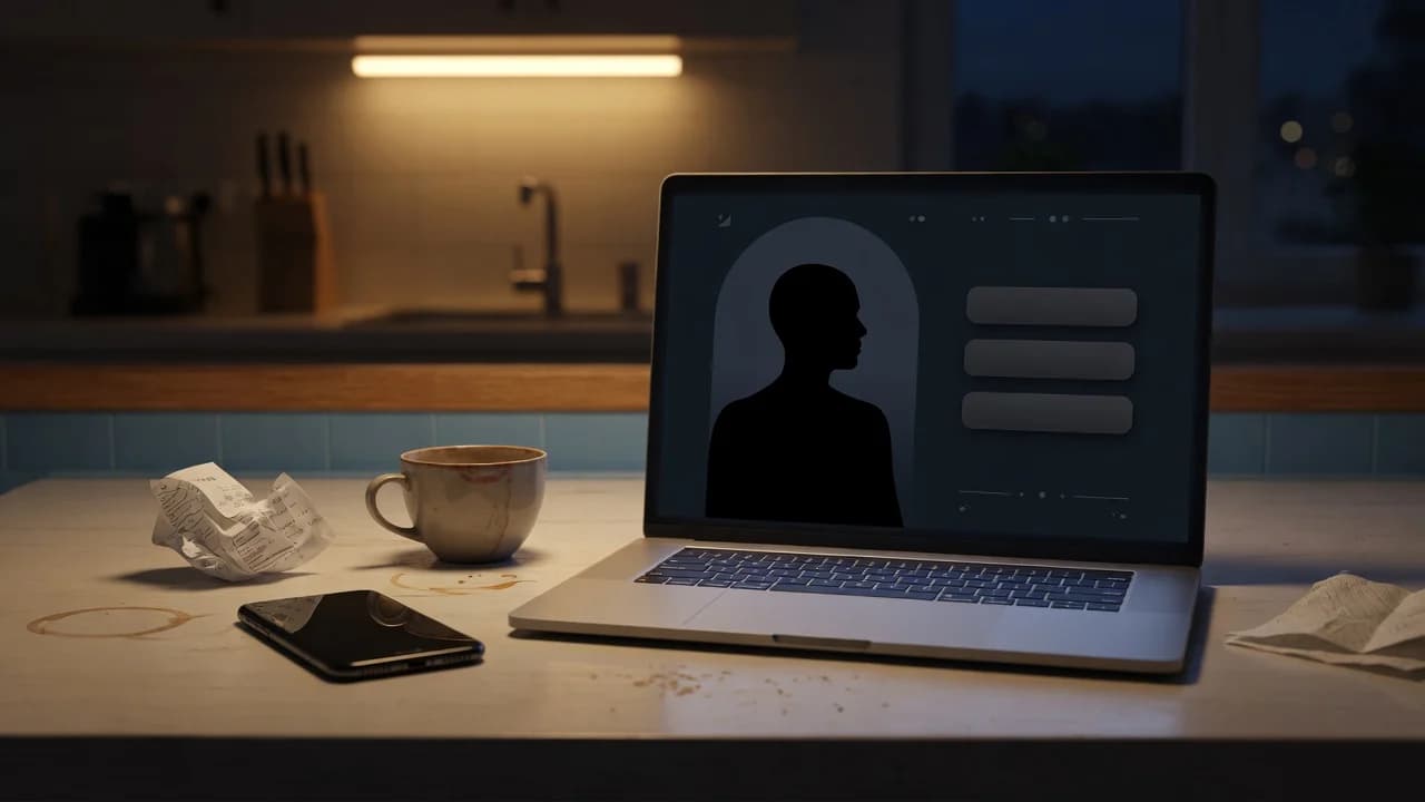 A personal link-in-bio page being generated by an AI builder